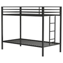  Coaster Furniture Alevera 460361BLK Metal Twin Over Twin Bunk Bed with Ladder - Black IMAGE 2