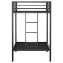  Coaster Furniture Alevera 460361BLK Metal Twin Over Twin Bunk Bed with Ladder - Black IMAGE 4