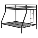  Coaster Furniture Alevera 460365BLK Metal Twin Over Full Bunk Bed with Ladder - Black IMAGE 1