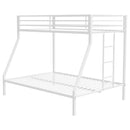  Coaster Furniture Alevera 460365WHT Metal Twin Over Full Bunk Bed with Ladder - White IMAGE 1
