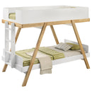  Coaster Furniture Frankie 460570T-SM Twin Over Twin Bunk Bed with 7-inch Mattresses - White IMAGE 2