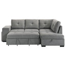  Coaster Furniture Roanne 500347 Fabric Upholstered Sleeper Sectional Sofa - Grey IMAGE 11