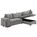  Coaster Furniture Roanne 500347 Fabric Upholstered Sleeper Sectional Sofa - Grey IMAGE 15