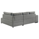  Coaster Furniture Roanne 500347 Fabric Upholstered Sleeper Sectional Sofa - Grey IMAGE 16