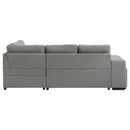  Coaster Furniture Roanne 500347 Fabric Upholstered Sleeper Sectional Sofa - Grey IMAGE 2