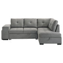  Coaster Furniture Roanne 500347 Fabric Upholstered Sleeper Sectional Sofa - Grey IMAGE 8