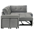  Coaster Furniture Roanne 500347 Fabric Upholstered Sleeper Sectional Sofa - Grey IMAGE 9