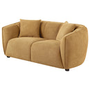  Coaster Furniture Aleisha 503062 Fabric Upholstered Loveseat - Mustard Yellow IMAGE 4
