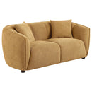  Coaster Furniture Aleisha 503062 Fabric Upholstered Loveseat - Mustard Yellow IMAGE 8