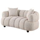  Coaster Furniture Whitney 503722 Contemporary Channel Tufted Woven Fabric Upholstered Loveseat IMAGE 2
