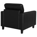  Coaster Furniture Scotland 504666 Faux Leather Upholstered Track Arm Chair - Black IMAGE 1