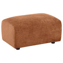  Coaster Furniture Burnett 504954 Chenille Upholstered Ottoman - Burnt Orange IMAGE 1