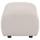  Coaster Furniture Burnett 504958 Chenille Upholstered Ottoman - Ivory IMAGE 3