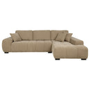  Coaster Furniture Octavia 509961 Upholstered Sectional Chaise Sofa - Camel IMAGE 6