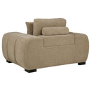  Coaster Furniture Octavia 509963 Upholstered Track Arm Accent Chair - Camel IMAGE 3