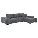  Coaster Furniture Octavia 509965 Upholstered Sectional Chaise Sofa - Charcoal Grey IMAGE 1