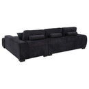  Coaster Furniture Octavia 511061 Upholstered Sectional Chaise Sofa - Black IMAGE 2