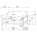  Coaster Furniture Vaughn 511072 Fabric Upholstered Flared Arm Loveseat - Grey IMAGE 10