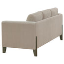  Coaster Furniture Islington 511101 Fabric Upholstered Panel Arm Sofa - Taupe IMAGE 1