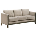 Coaster Furniture Islington 511101 Fabric Upholstered Panel Arm Sofa - Taupe IMAGE 2