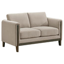  Coaster Furniture Islington 511102 Fabric Upholstered Panel Arm Loveseat - Taupe IMAGE 2