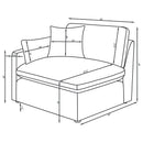  Coaster Furniture Hobson 551451-SETB 4-piece Upholstered Modular Sectional Sofa - Ivory IMAGE 6