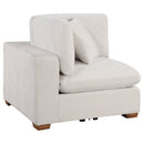  Coaster Furniture Lakeview 551462 Upholstered Corner Chair - Ivory IMAGE 1
