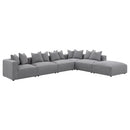  Coaster Furniture Jennifer 551595 Upholstered Corner Chair - Grey IMAGE 8