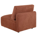  Coaster Furniture Elysia 551891 Chenille Upholstered Modular Armless Chair - Coral IMAGE 5