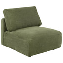  Coaster Furniture Elysia 551895 Chenille Upholstered Modular Armless Chair - Green IMAGE 2