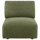  Coaster Furniture Elysia 551895 Chenille Upholstered Modular Armless Chair - Green IMAGE 7