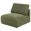  Coaster Furniture Elysia 551895 Chenille Upholstered Modular Armless Chair - Green IMAGE 8