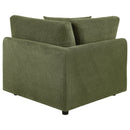  Coaster Furniture Elysia 551896 Chenille Upholstered Modular Corner Chair - Green IMAGE 1