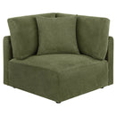  Coaster Furniture Elysia 551896 Chenille Upholstered Modular Corner Chair - Green IMAGE 6