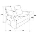  Coaster Furniture Hamilton 603372 Chenille Upholstered Manual Reclining Loveseat - Sand IMAGE 11
