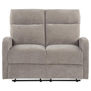  Coaster Furniture Hamilton 603372 Chenille Upholstered Manual Reclining Loveseat - Sand IMAGE 2