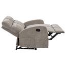  Coaster Furniture Hamilton 603372 Chenille Upholstered Manual Reclining Loveseat - Sand IMAGE 7