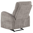  Coaster Furniture Hamilton 603373 Chenille Upholstered Manual Glider Recliner - Sand IMAGE 3