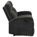  Coaster Furniture Hamilton 603375 Chenille Upholstered Manual Reclining Loveseat - Charcoal Grey IMAGE 10