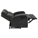  Coaster Furniture Hamilton 603375 Chenille Upholstered Manual Reclining Loveseat - Charcoal Grey IMAGE 11