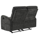  Coaster Furniture Hamilton 603375 Chenille Upholstered Manual Reclining Loveseat - Charcoal Grey IMAGE 8