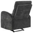  Coaster Furniture Hamilton 603376 Chenille Upholstered Manual Glider Recliner - Charcoal Grey IMAGE 10