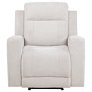  Coaster Furniture Kennett 610153P Chenille Upholstered Power Recliner Chair - Ivory IMAGE 4