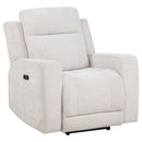  Coaster Furniture Kennett 610153P Chenille Upholstered Power Recliner Chair - Ivory IMAGE 8
