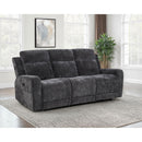  Coaster Furniture Kennett 610154P Chenille Upholstered Power Reclining Sofa - Dark Grey IMAGE 4