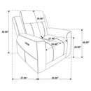  Coaster Furniture Kennett 610156P Chenille Upholstered Power Recliner Chair - Dark Grey IMAGE 10