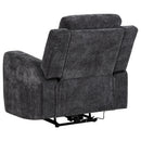  Coaster Furniture Kennett 610156P Chenille Upholstered Power Recliner Chair - Dark Grey IMAGE 3