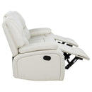  Coaster Furniture Camila 610247 Upholstered Motion Reclining Sofa - White IMAGE 4