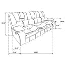 Coaster Furniture Camila 610247 Upholstered Motion Reclining Sofa - White IMAGE 8