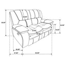  Coaster Furniture Camila 610248 Upholstered Motion Reclining Loveseat - White IMAGE 10